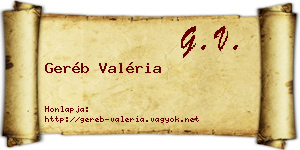 Geréb Valéria névjegykártya